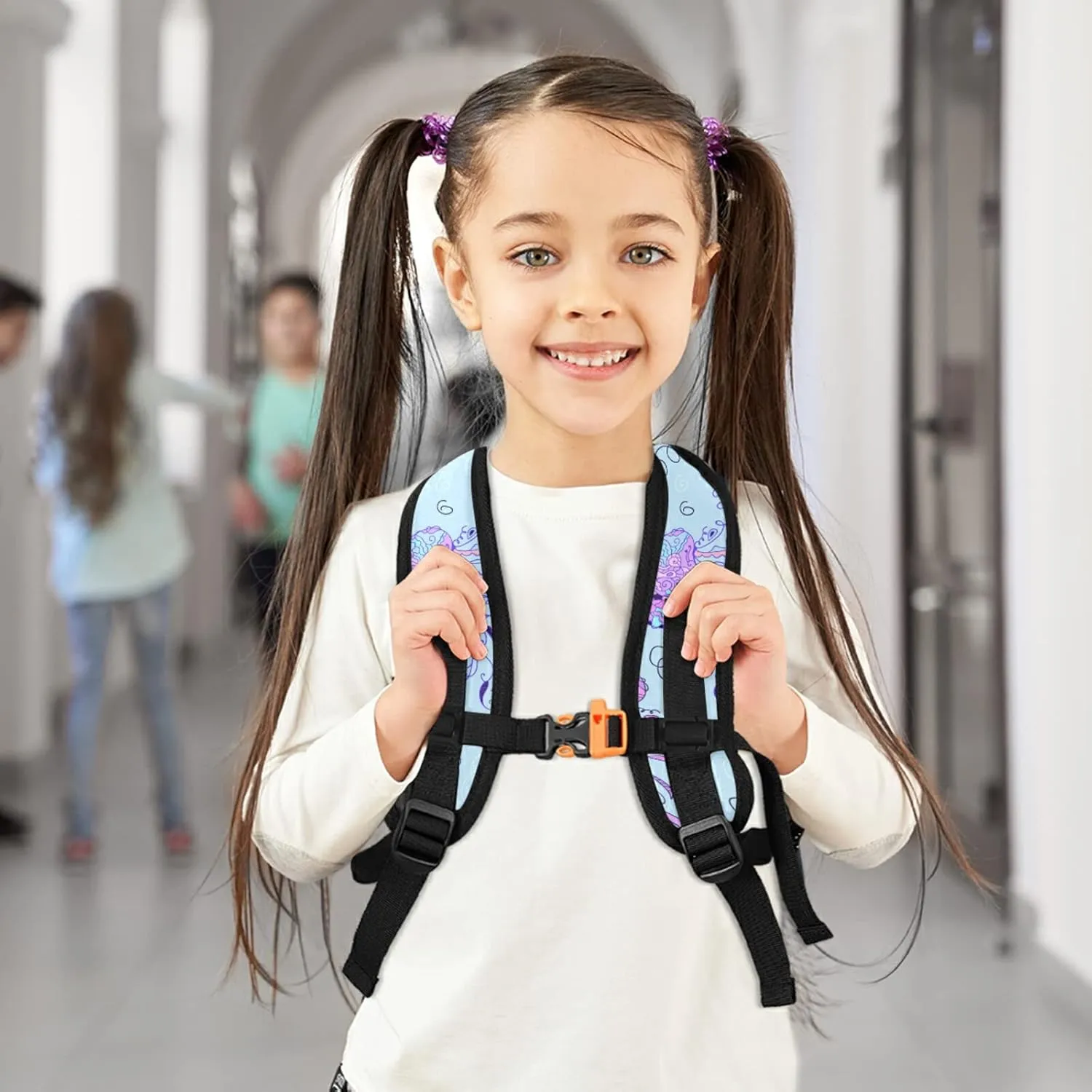 Kids Backpack for Boys Jellyfish Pattern Toddler Bags Children Preschool Kindergarten Small Chest Strap