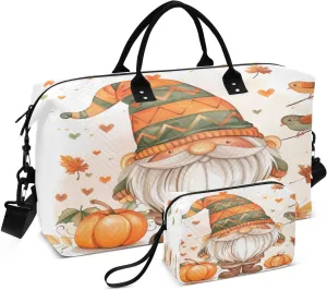 Kigai Halloween Elf Elder Travel Duffel Bags 2PCS,Sports Duffel Bags for Men Women,Weekender Overnight Bag Gym Tote Bag with Toiletry Bag