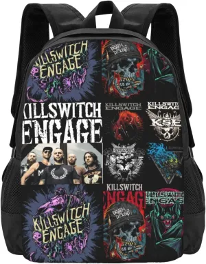 Killswitch Rock Band Engage Laptop Backpack Large Travel Bags Unisex Adult Sport Bags Casual Daypack for Fitness Beautiful Work Rucksack Modern Computer Bag for Man