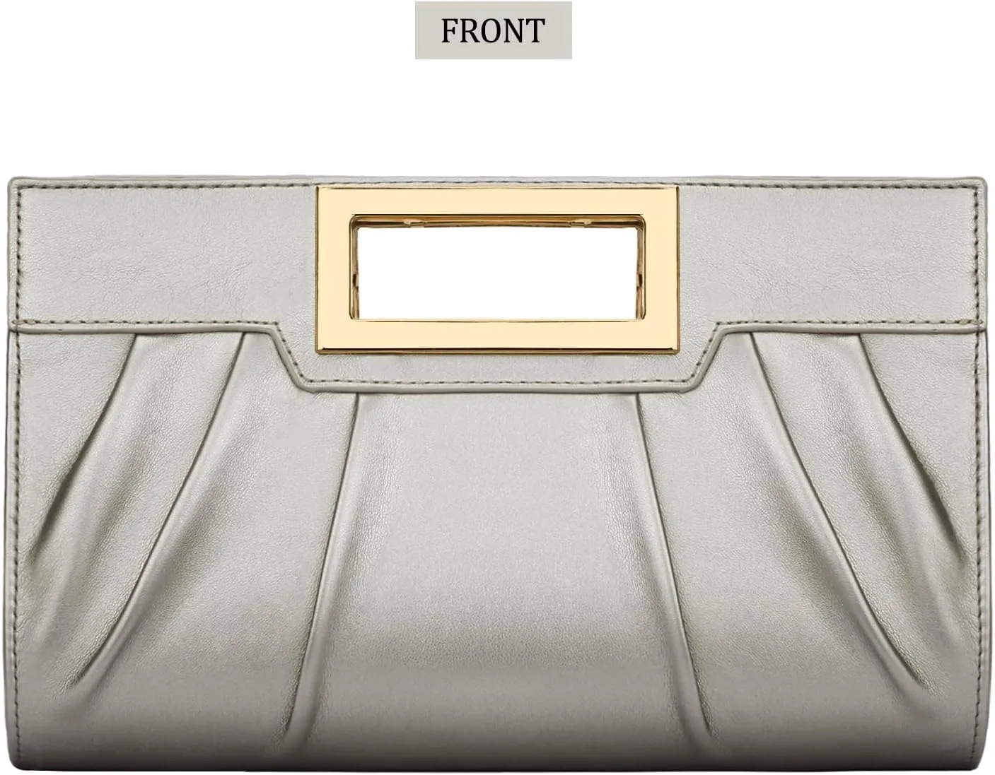 KKXIU Women Clutch Purse Elegant Pleated Evening Bag for Wedding Prom Bridal with Chain Strap