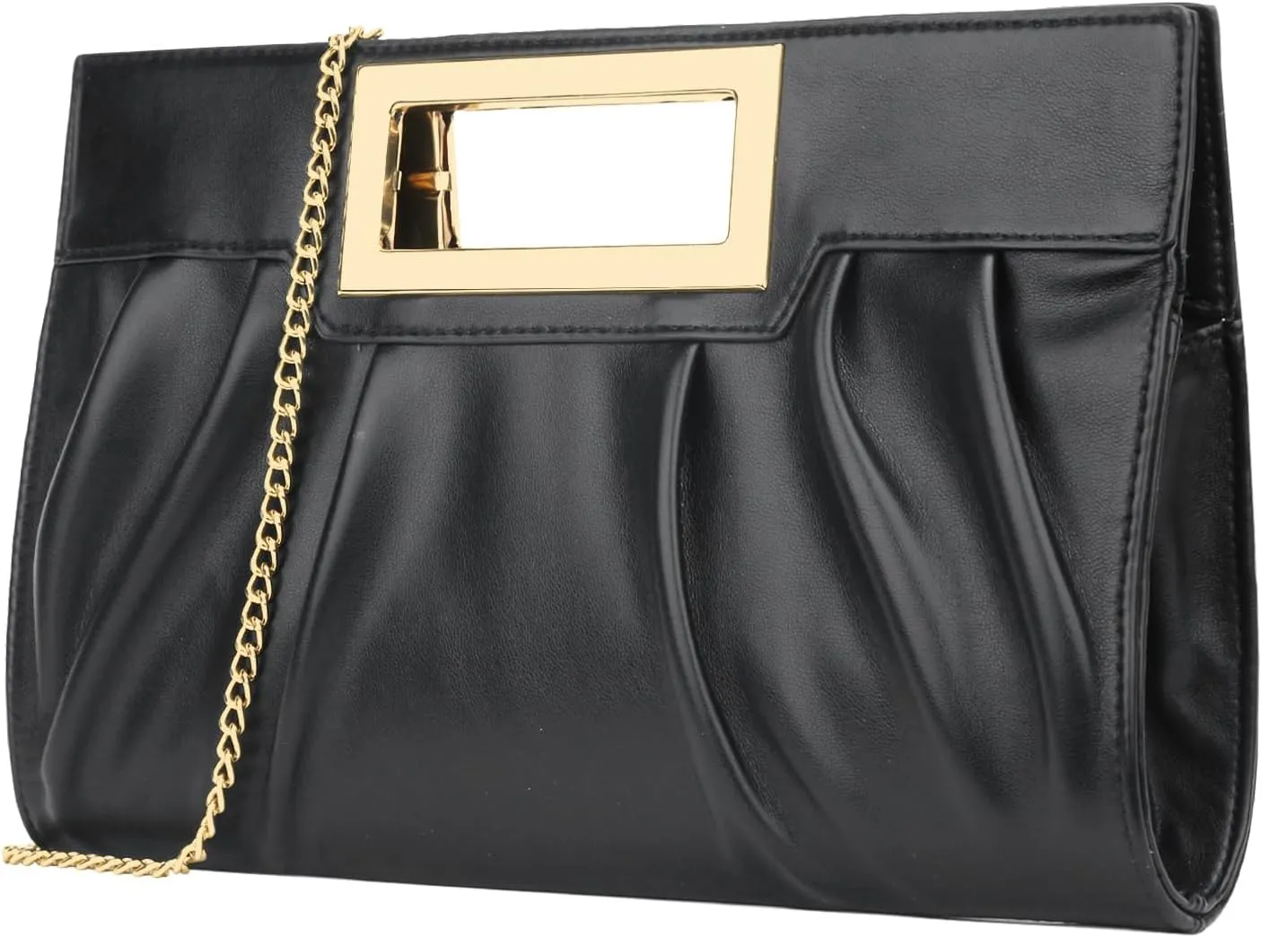 KKXIU Women Clutch Purse Elegant Pleated Evening Bag for Wedding Prom Bridal with Chain Strap