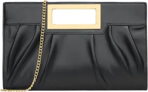 KKXIU Women Clutch Purse Elegant Pleated Evening Bag for Wedding Prom Bridal with Chain Strap