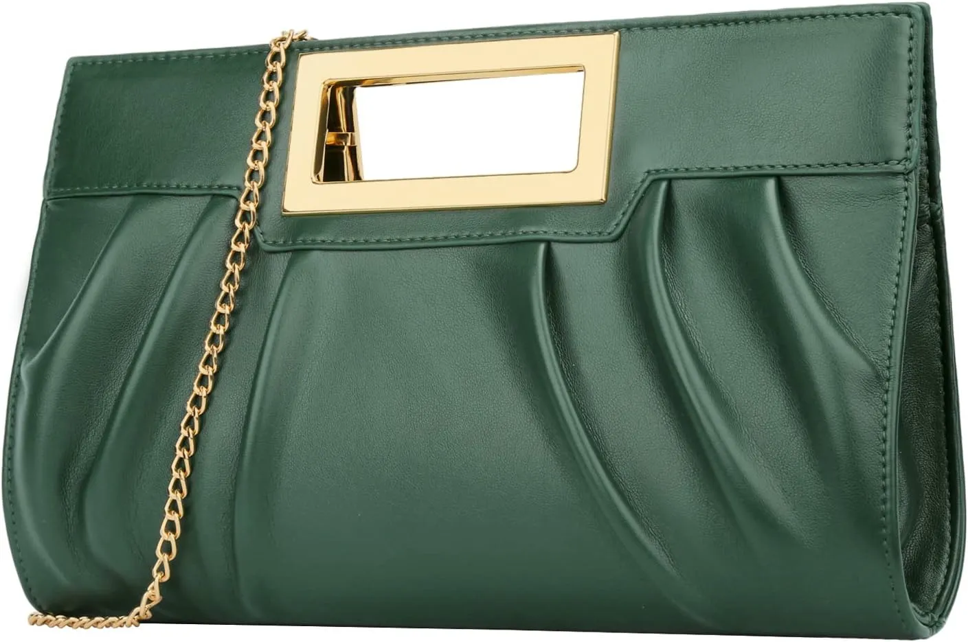 KKXIU Women Clutch Purse Elegant Pleated Evening Bag for Wedding Prom Bridal with Chain Strap