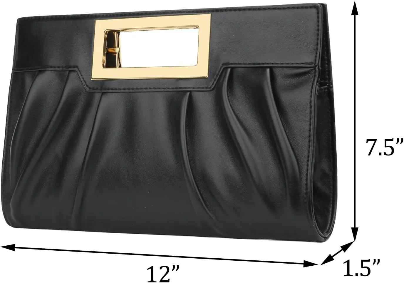 KKXIU Women Clutch Purse Elegant Pleated Evening Bag for Wedding Prom Bridal with Chain Strap