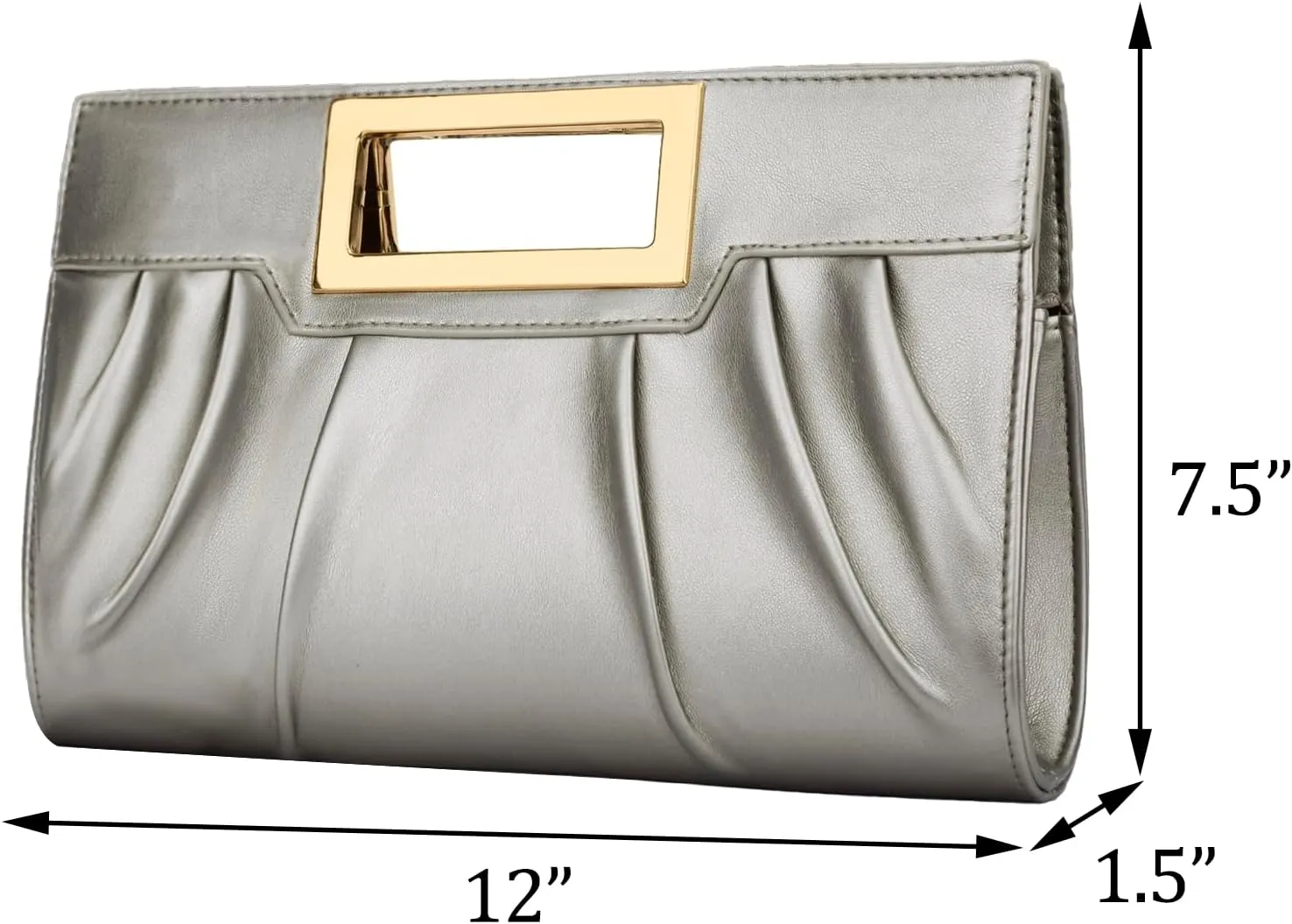 KKXIU Women Clutch Purse Elegant Pleated Evening Bag for Wedding Prom Bridal with Chain Strap