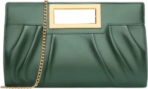 KKXIU Women Clutch Purse Elegant Pleated Evening Bag for Wedding Prom Bridal with Chain Strap
