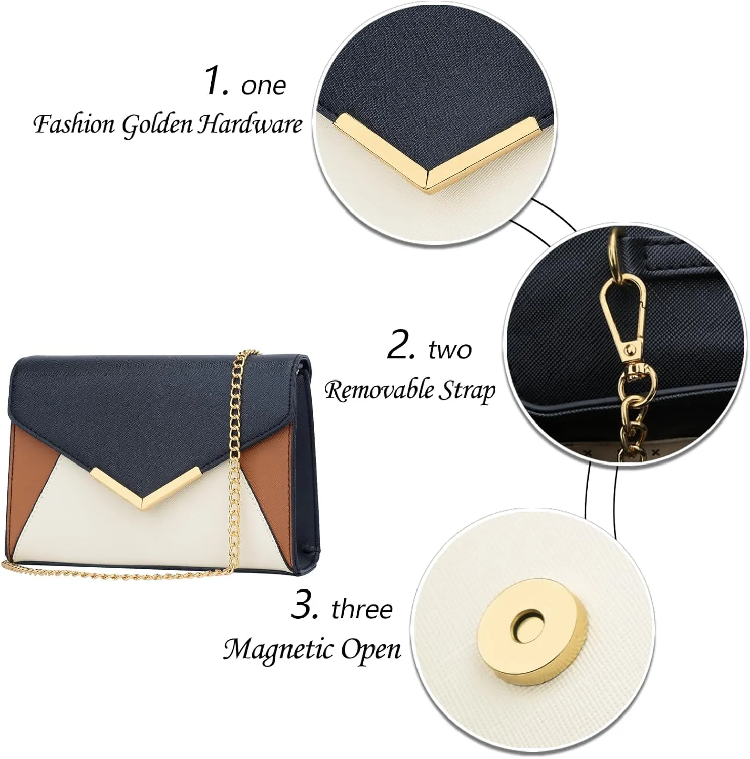 KKXIU Women Elegant Faux Leather Evening Envelope Clutch Purse Foldover Bags for Party Wedding Prom