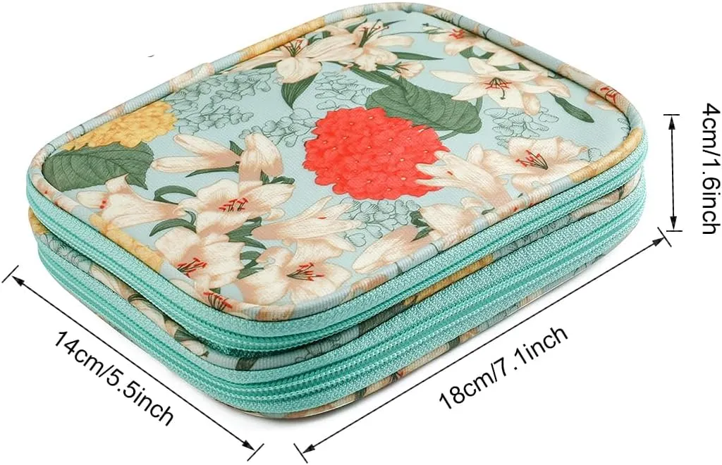 KOKNIT Crochet Hook Case, Zipper Storage Organizer Bag with Web Pockets for Crochet Needles/Knitting Accessories/Crochet Hook Kit Tools, Lightweight, Easy to Hold