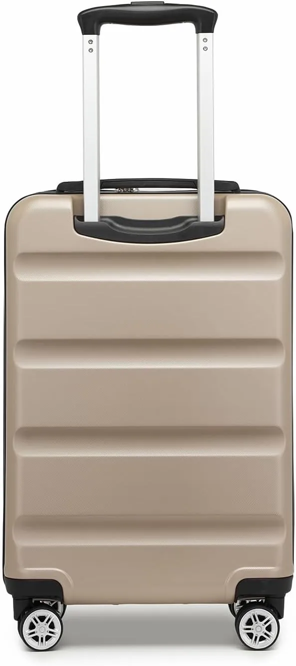 Kono Carry On Luggage 22x14x9 Airline Approved Lightweight Small Travel Suitcase with Spinner Wheels Hard Shell TSA Carry-On Gold