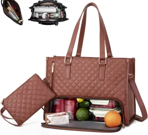Kristie Leblanc Tote Bag, 2 in 1 Tote Bag Lunch Bag Combo, 15.6 Inch Bags with Lunch Compartment for Women