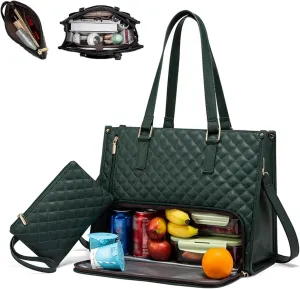 Kristie Leblanc Tote Bag, 2 in 1 Tote Bag Lunch Bag Combo, 15.6 Inch Bags with Lunch Compartment for Women