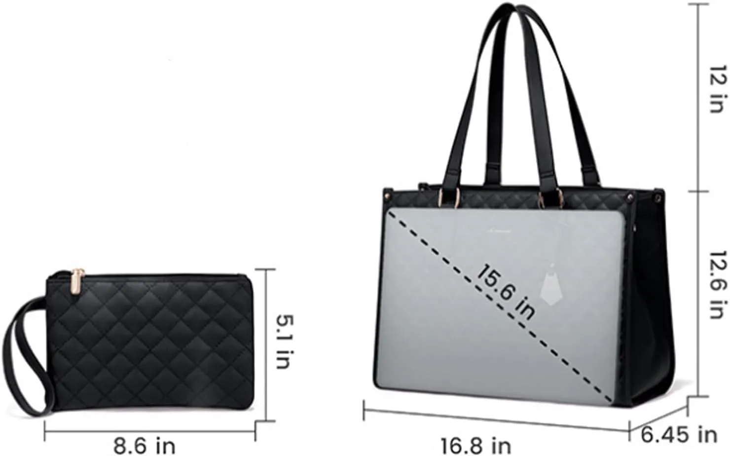 Kristie Leblanc Tote Bag, 2 in 1 Tote Bag Lunch Bag Combo, 15.6 Inch Bags with Lunch Compartment for Women