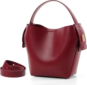 LA FESTIN Leather Bucket Bags for Women - Adjustable Long Strap Designer Crossbody Handbags, Shoulder Purse for Everyday Use