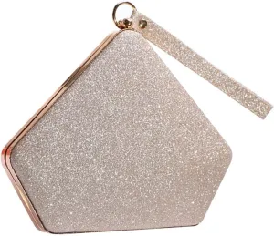 Ladies Sparkly Handbag Elegant Crossbody Glitter Pentagon Shoulder Women Sequin Clutch Bridal Wedding Purse