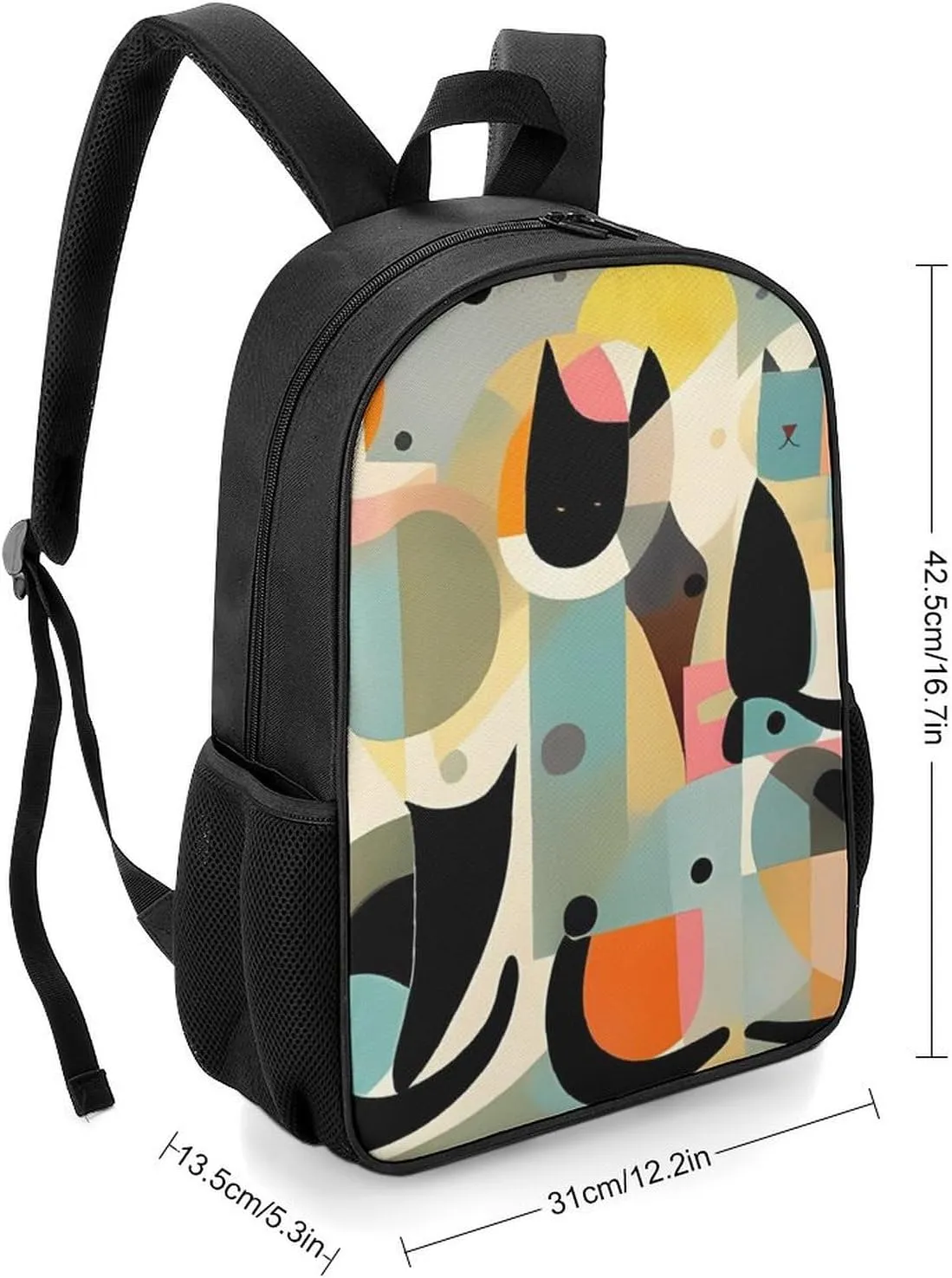 Laptop Backpack for Travel Daypack Mid Century Modern Art Cat Computer Bag Work Back Pack Laptop Bag Casual Nurse Bag