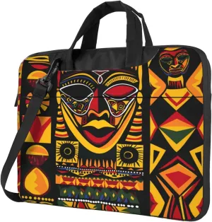 Laptop Bag Case African Art Geometric Print Computer Messenger Shoulder Bag Laptop Sleeve Briefcase
