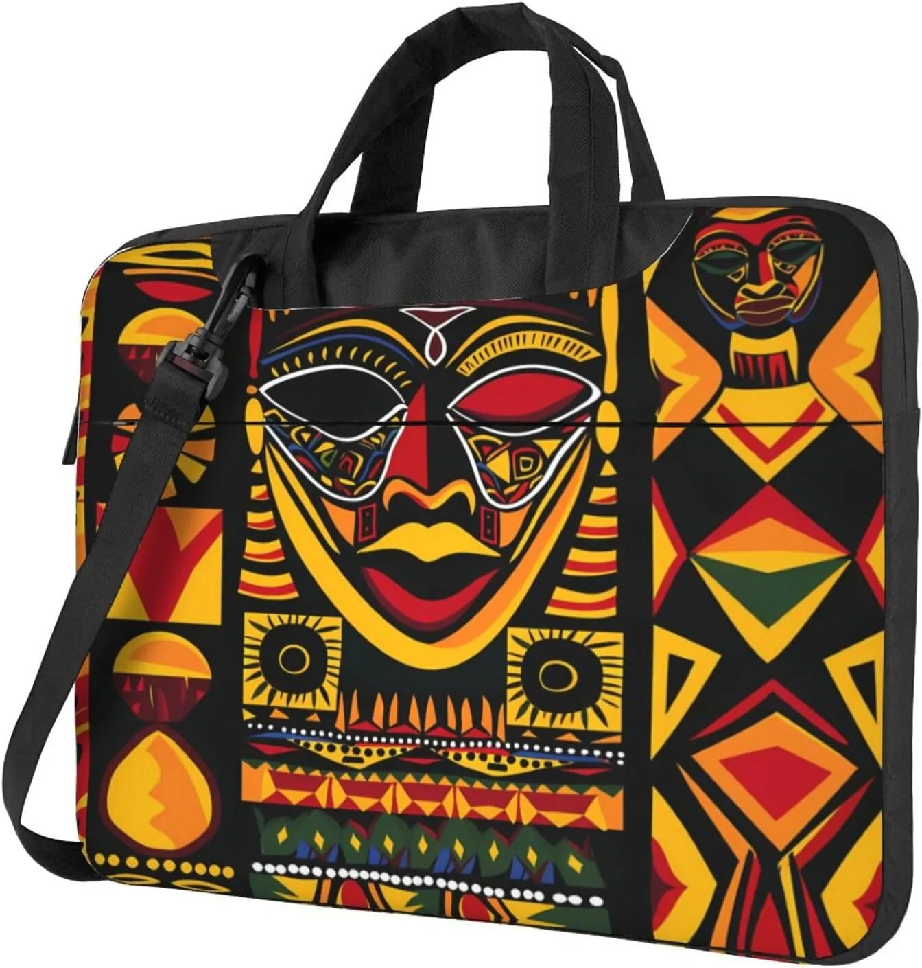 Laptop Bag Case African Art Geometric Print Computer Messenger Shoulder Bag Laptop Sleeve Briefcase