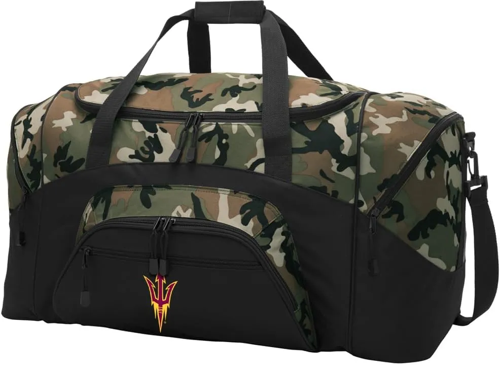 Large ASU Dufflel Bag Suitcase or Gym Gear Bag - Official Arizona State Duffle Bag (Camo)