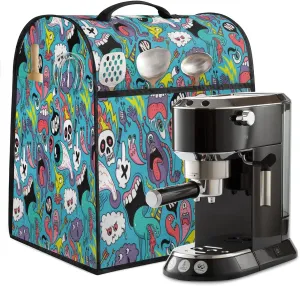 Large Blender Cover Cute Monsters Stand Dust Covers for Appliance Kitchen Mixer Covers with Top Handle Pockets Waterproof Food Processor Protector Cover for Toaster Coffee
