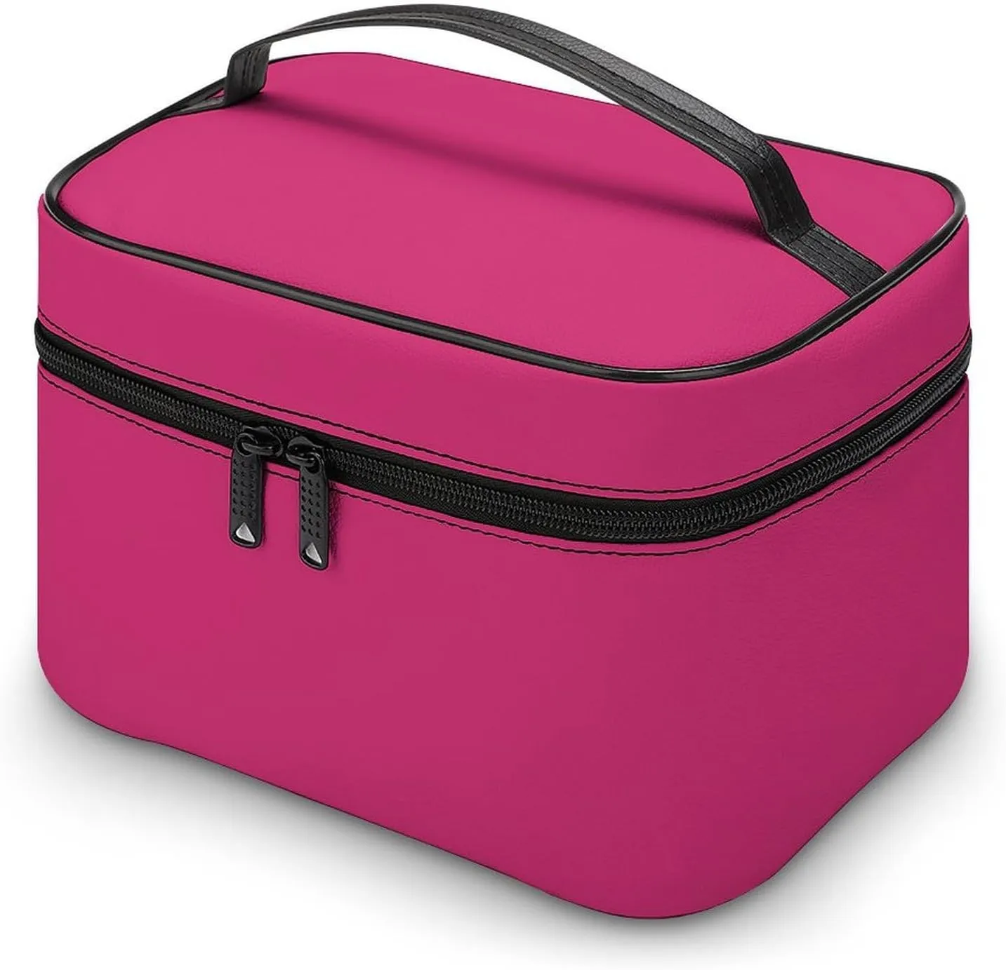 Large Makeup Bag, Modern Colors Bright Magenta Cosmetic Bag for Women Girls, Portable Toiletry Bag, Travel Make Up Organizer Bag