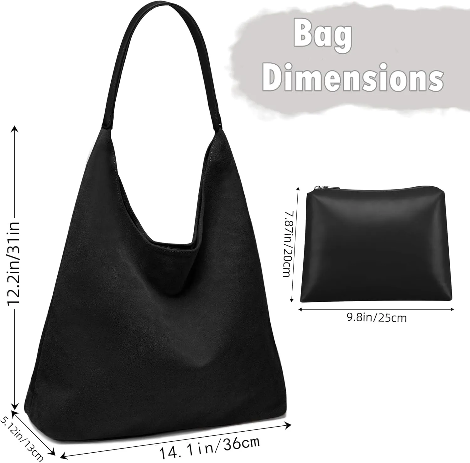Large Work Tote Bags for Women, 2025 Boho Slouchy Suede Purses Handbags