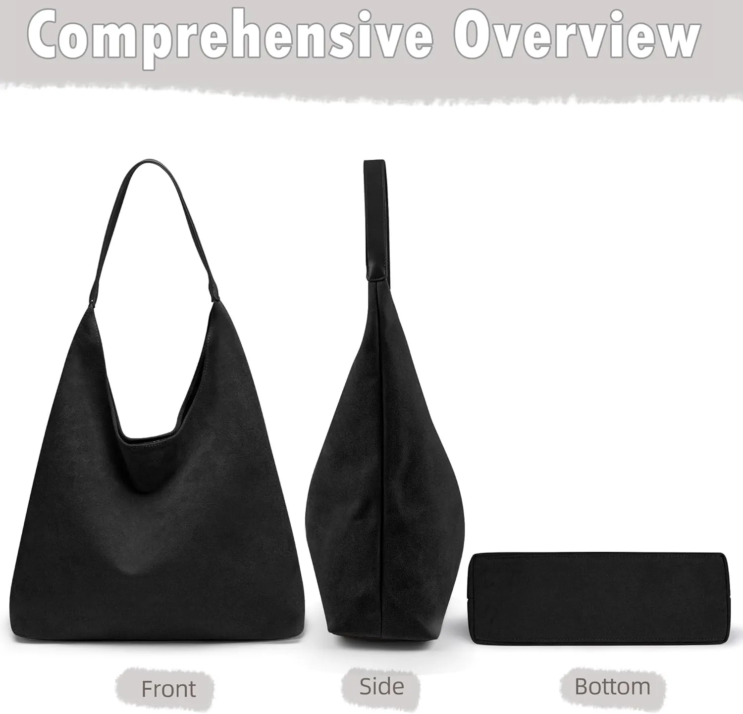 Large Work Tote Bags for Women, 2025 Boho Slouchy Suede Purses Handbags