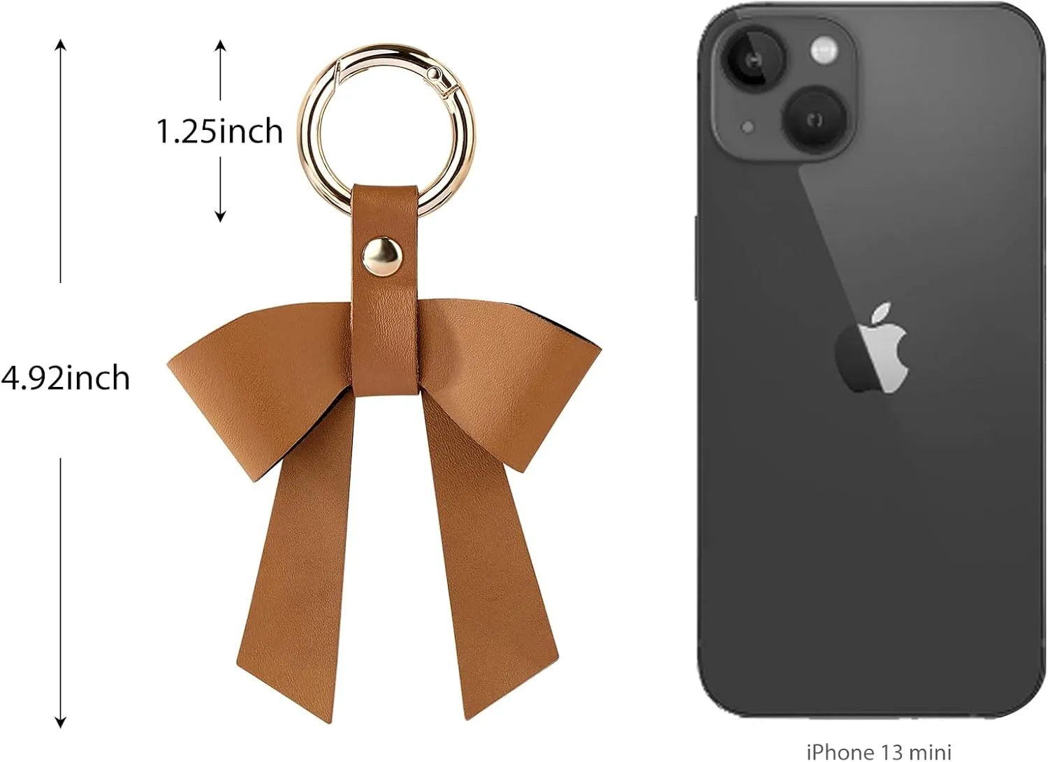 Leather Bow Charm for Bag Purse Handbag, Elegant Bow Keychain, Cute Bag Accessory