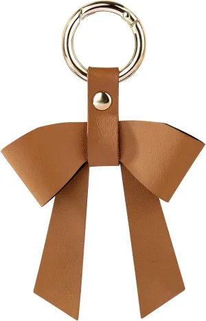 Leather Bow Charm for Bag Purse Handbag, Elegant Bow Keychain, Cute Bag Accessory
