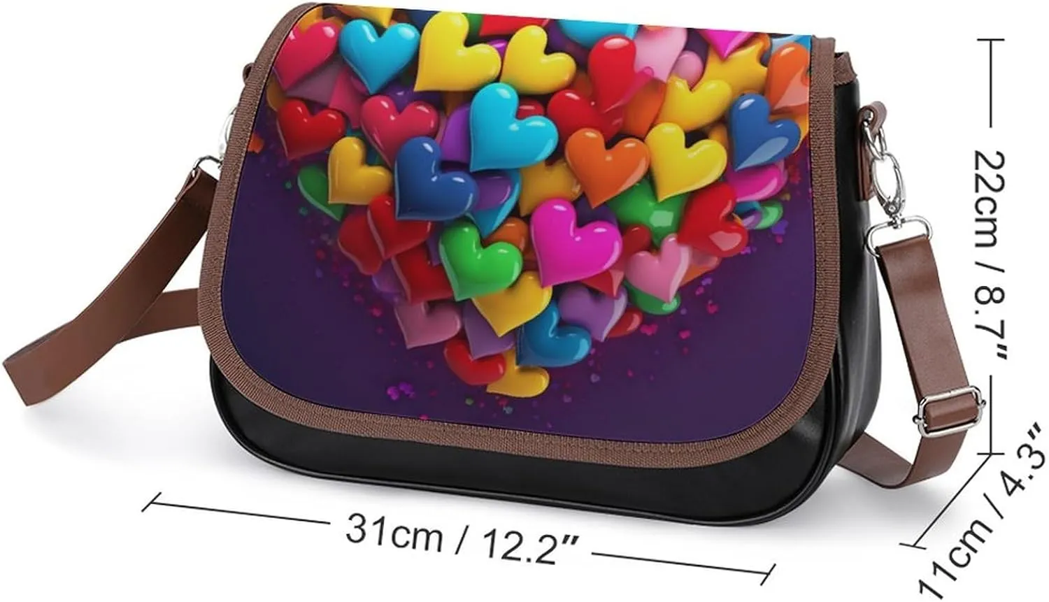 Leather Crossbody Bag for Women Squirrel Eats Nuts Detachable Strap Handbags Travel Purse Shoulder Bags for Daily Use