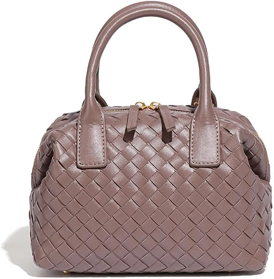 Leather Luxury Hand-Woven Women's Tote Bag Age Reduction Elegant Stylish Square Fashion Satchel