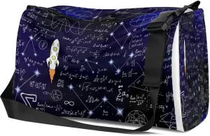 Leather Sport Gym Bag Mathematical Formula Weekender Bag for Women and Men Carry On Bag Science Pattern Travel Duffel Bag
