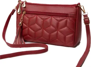 Leisure Fashion Mini Messenger Bag Mini Tassel Small Crossbody Bags for Women PU Leather Travel Handbag