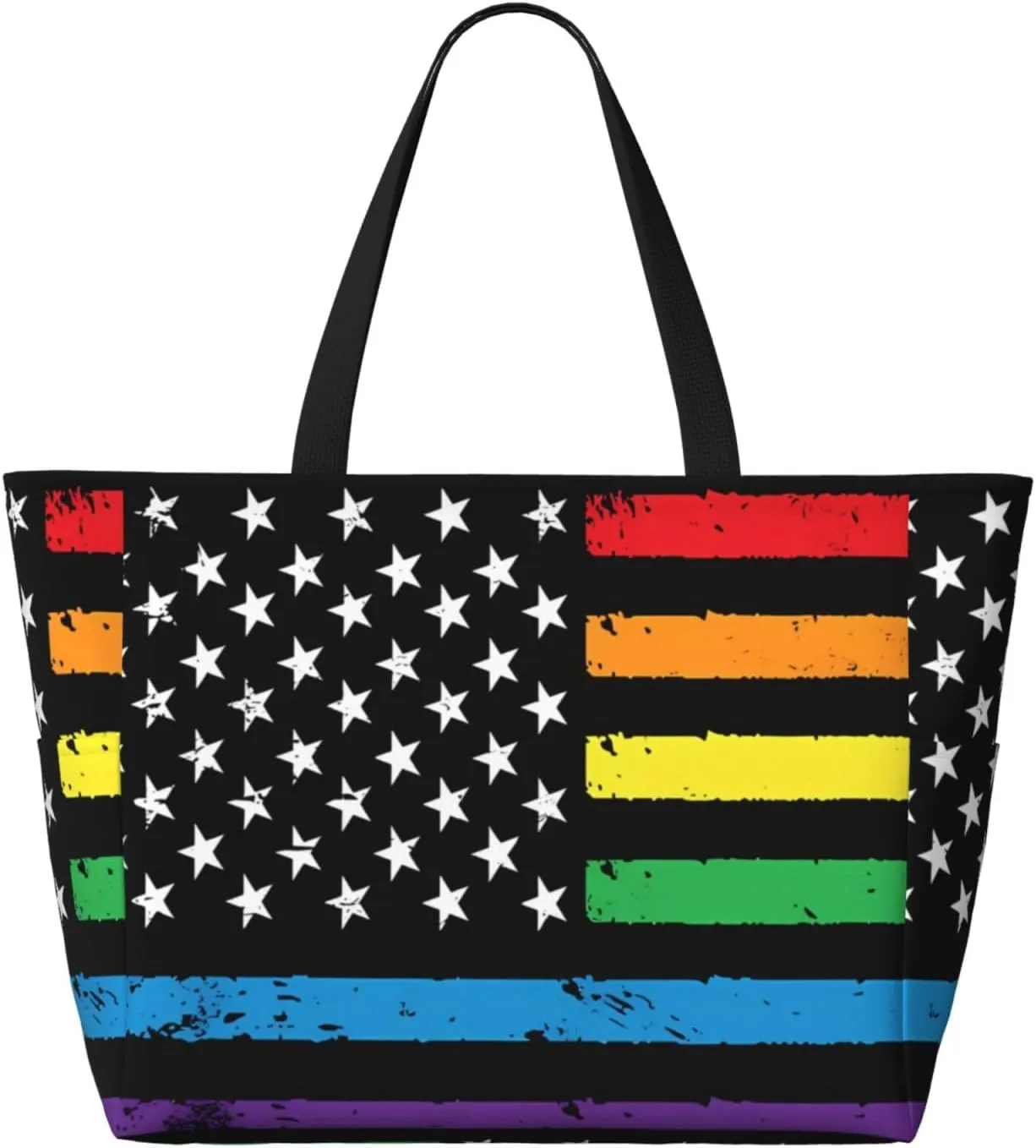 LGBT Pride Rainbow Gay Frog Large Capacity Travel Bag Lightweight Shopping Handbag Beach Tote Bags Casual Work Bag