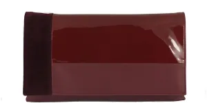 LONI Womens Contrast Clutch/Shoulder Bag in Faux Patent/Suede/Leather Wedding Party Prom Bag