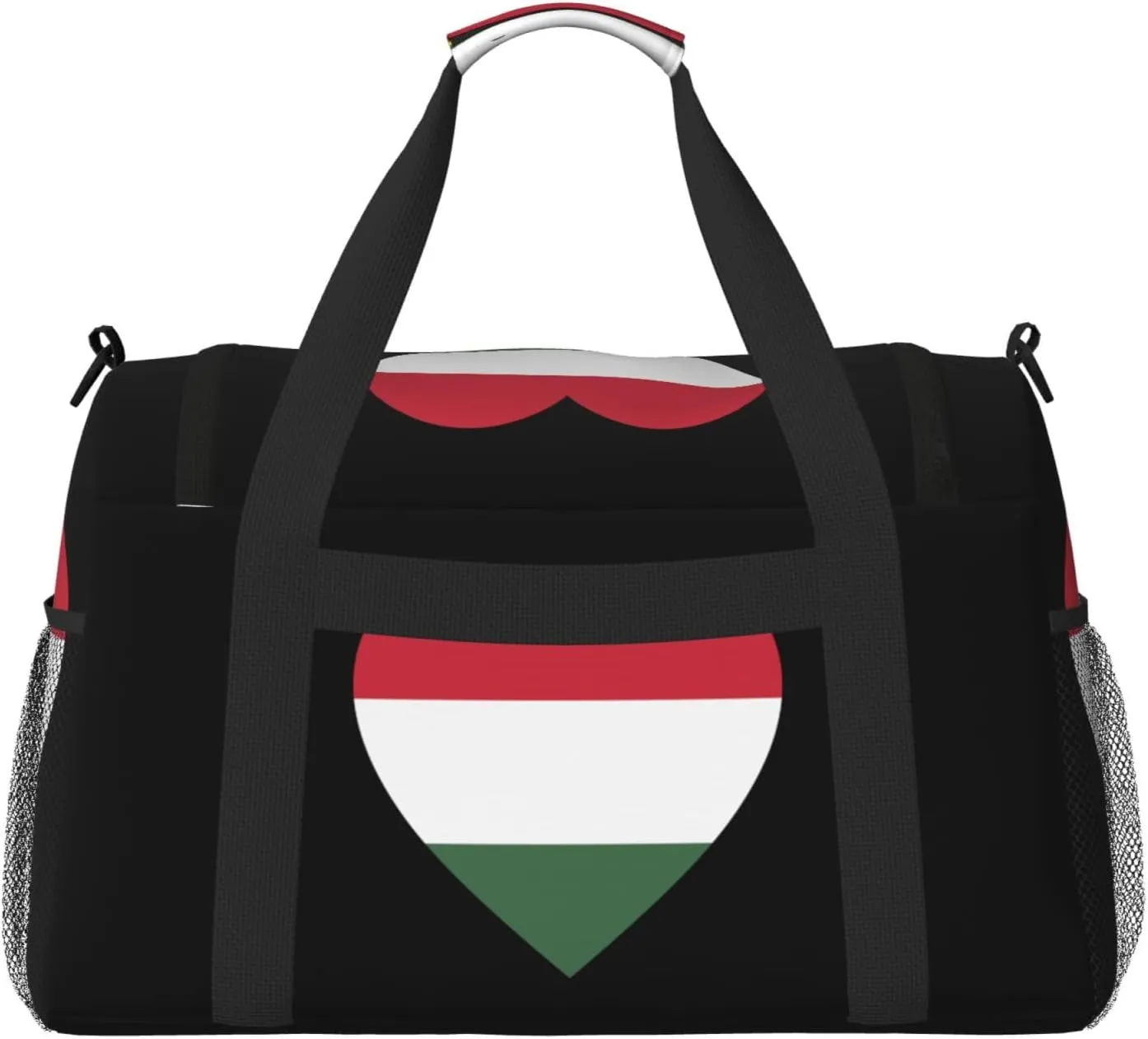 Love Hungary Flag Travel Duffel Bag Large Foldable Waterproof Overnight Bag For Beach Swim Bags Pool Sports Gym