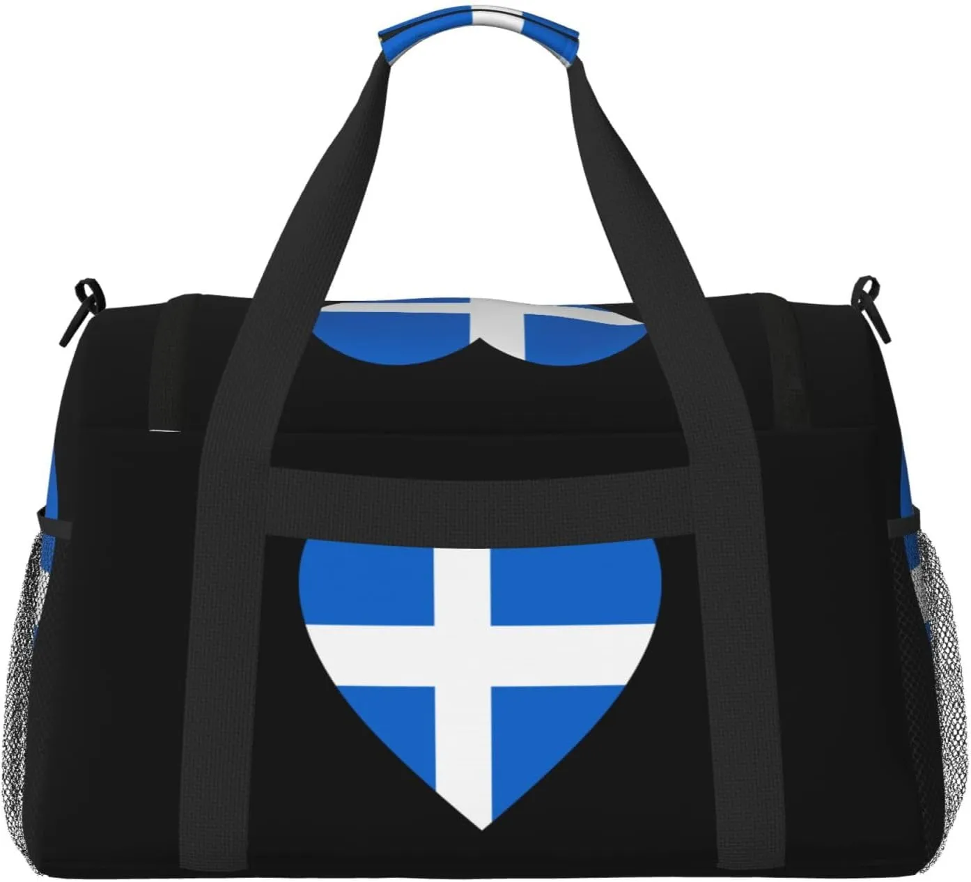 Love Shetland Flag Travel Duffel Bag Large Foldable Waterproof Overnight Bag For Beach Swim Bags Pool Sports Gym