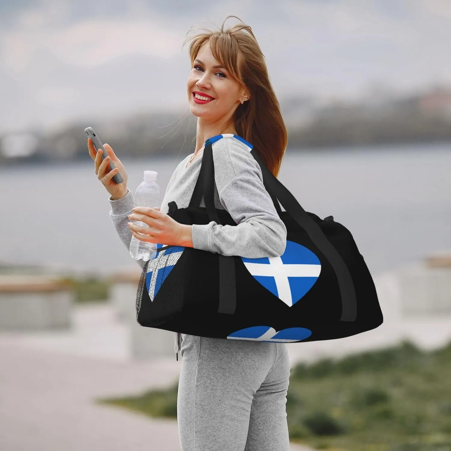 Love Shetland Flag Travel Duffel Bag Large Foldable Waterproof Overnight Bag For Beach Swim Bags Pool Sports Gym