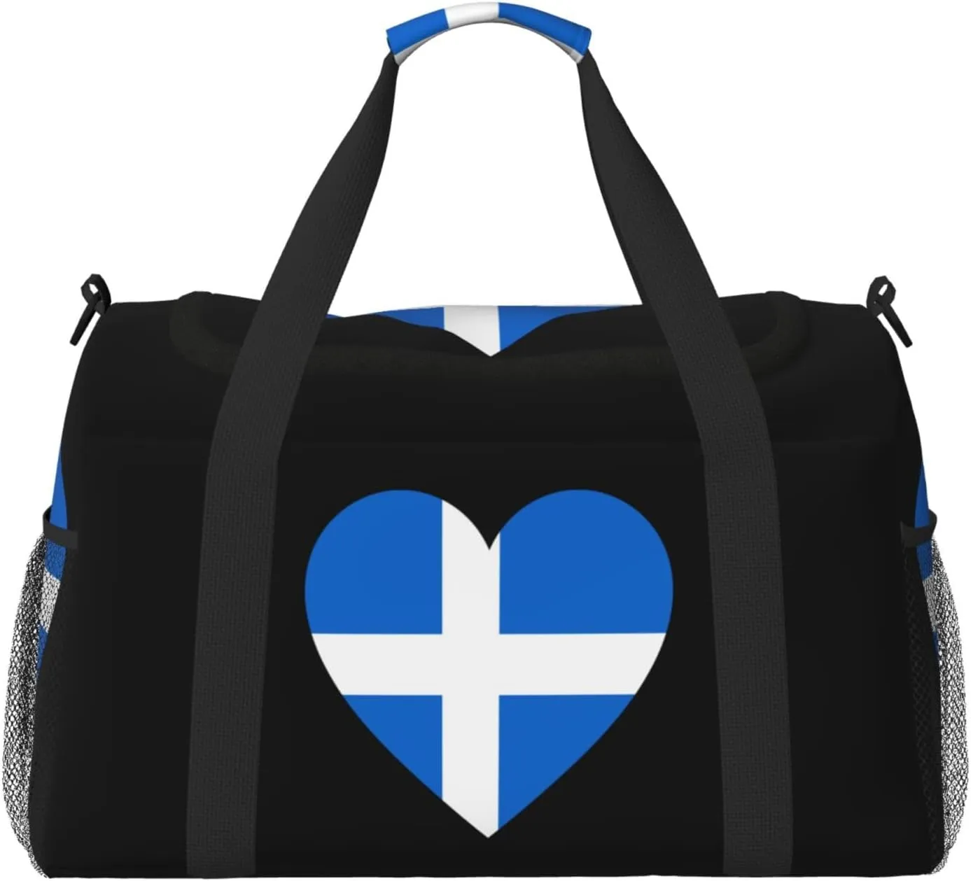 Love Shetland Flag Travel Duffel Bag Large Foldable Waterproof Overnight Bag For Beach Swim Bags Pool Sports Gym
