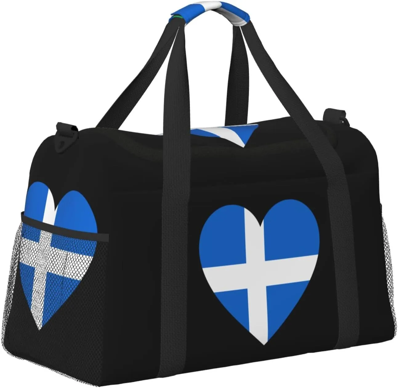 Love Shetland Flag Travel Duffel Bag Large Foldable Waterproof Overnight Bag For Beach Swim Bags Pool Sports Gym