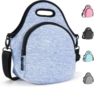 Lunch Bags For Women, Men Kids Neoprene Lunch Tote Bags With Adjustable Detachable Shoulder Straps Reusable Soft Insulated Lunch Bags For School/Picnic/Work(Royal Blue)