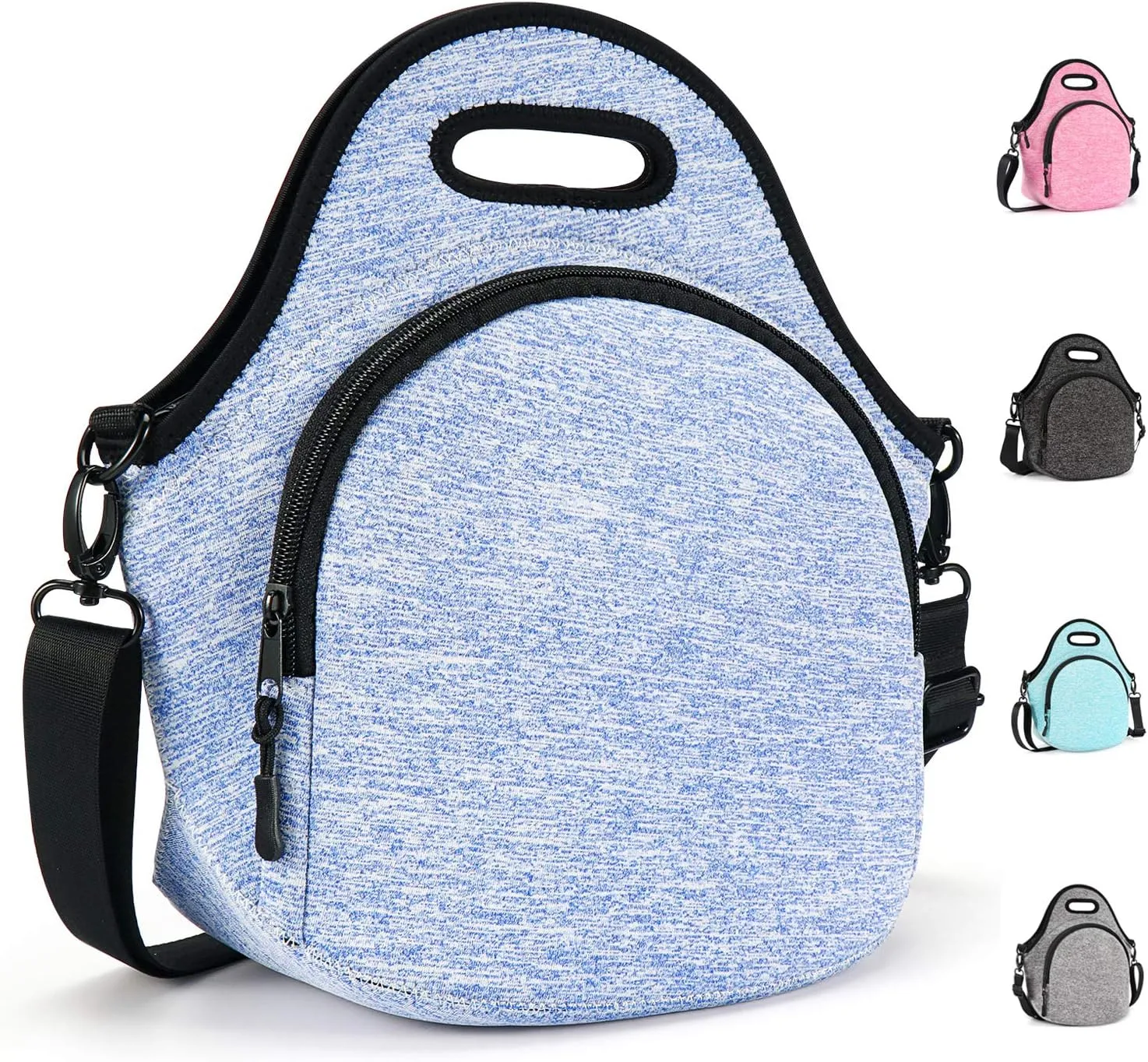 Lunch Bags For Women, Men Kids Neoprene Lunch Tote Bags With Adjustable Detachable Shoulder Straps Reusable Soft Insulated Lunch Bags For School/Picnic/Work(Royal Blue)