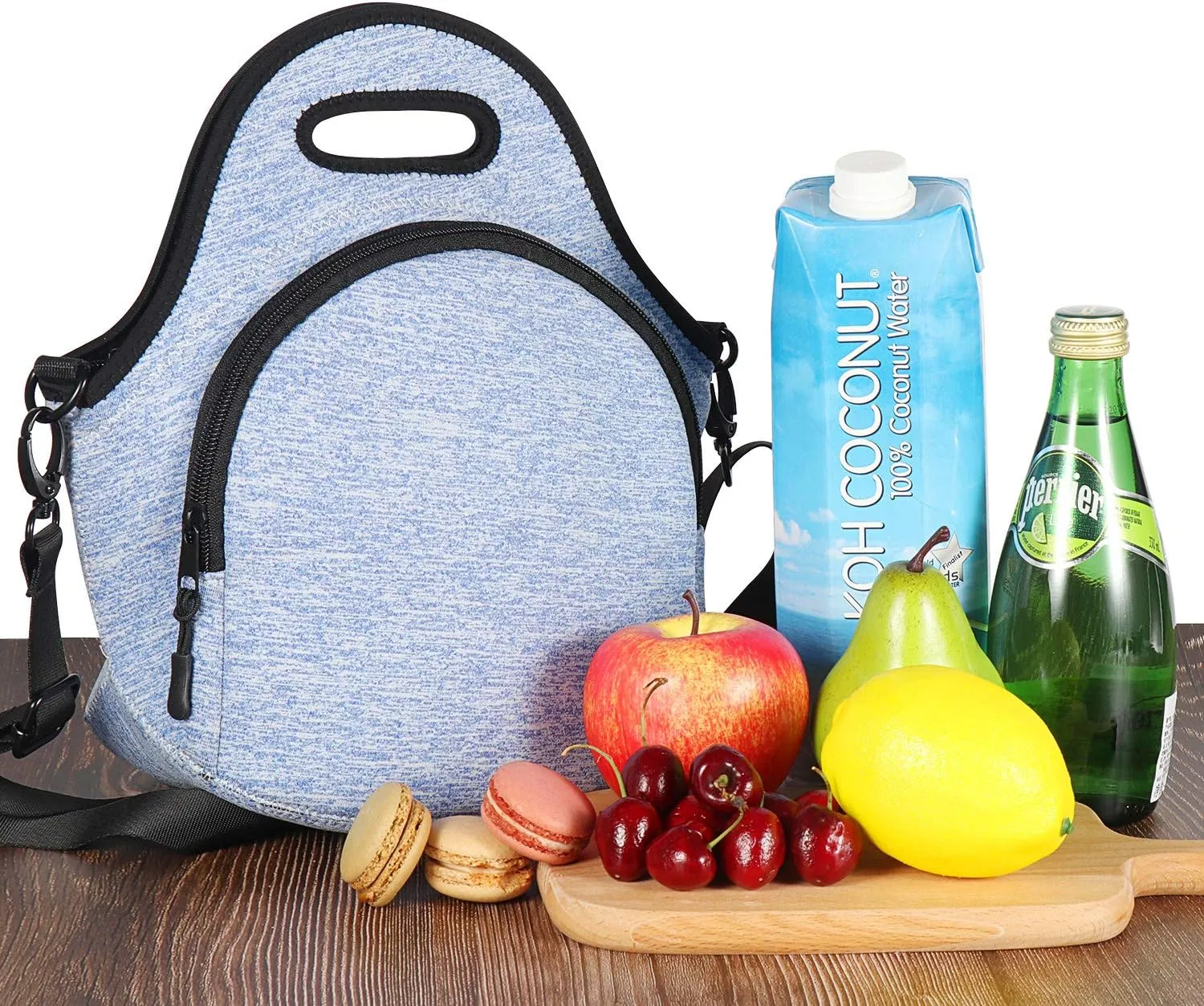 Lunch Bags For Women, Men Kids Neoprene Lunch Tote Bags With Adjustable Detachable Shoulder Straps Reusable Soft Insulated Lunch Bags For School/Picnic/Work(Royal Blue)