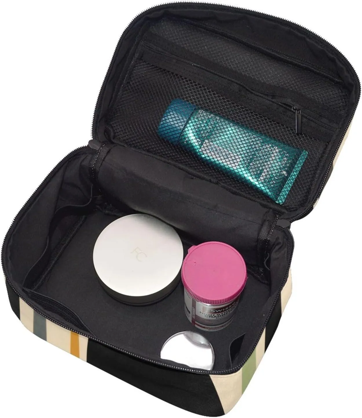 Makeup Bags Portable Travel Cosmetic Bag For Women, Zipper Makeup Organizer,Cute Mid-Century Modern Art Cat Cosmetic Bag