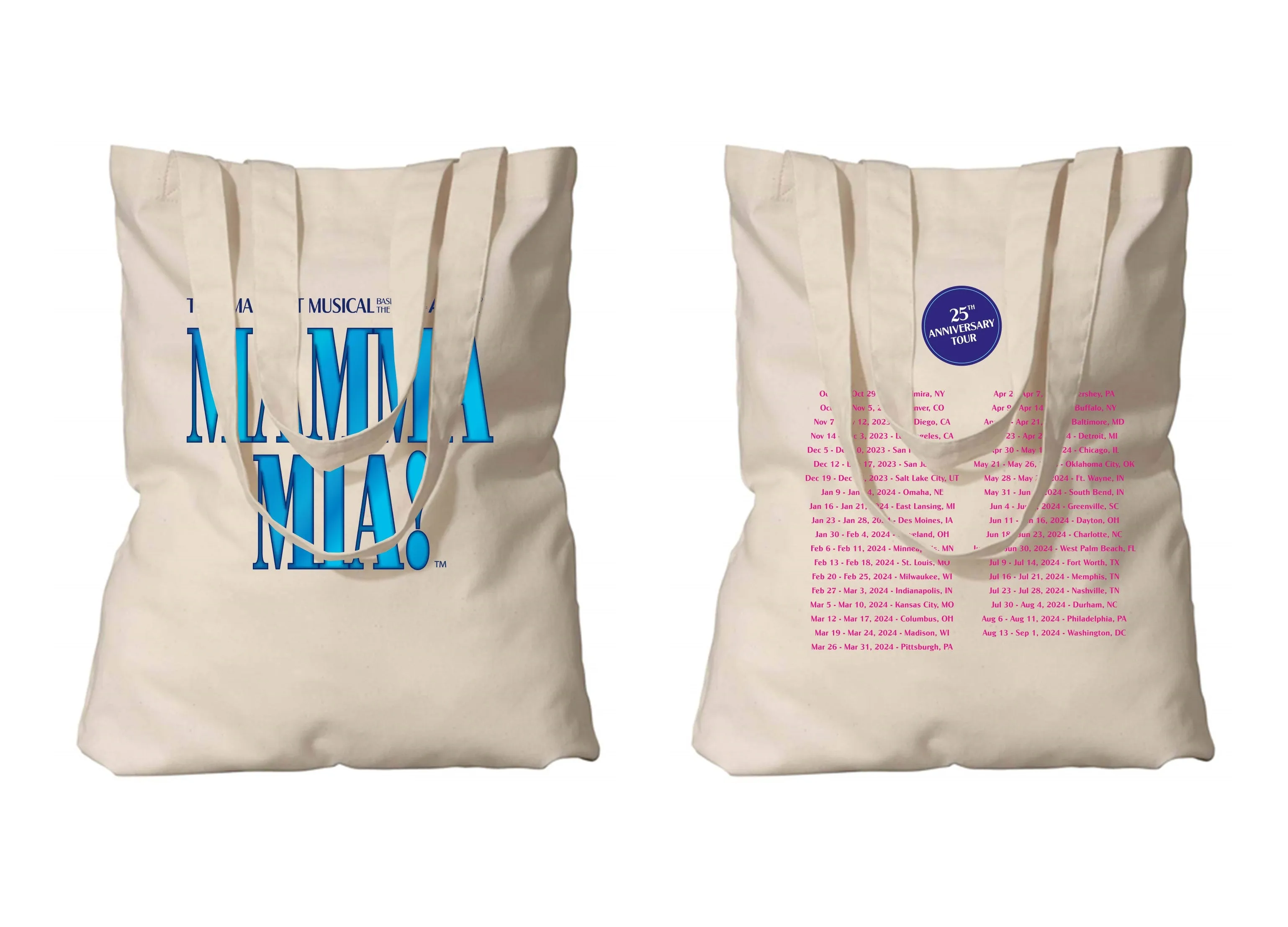 Mamma Mia 25th Anniversary Tour Tote Bag
