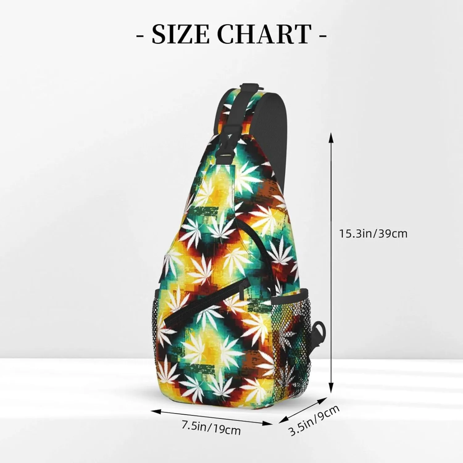 Marijuana Weed Leaf Chest Bags Crossbody Sling Bag Shoulder Bag Travel Hiking Daypack For Men Women