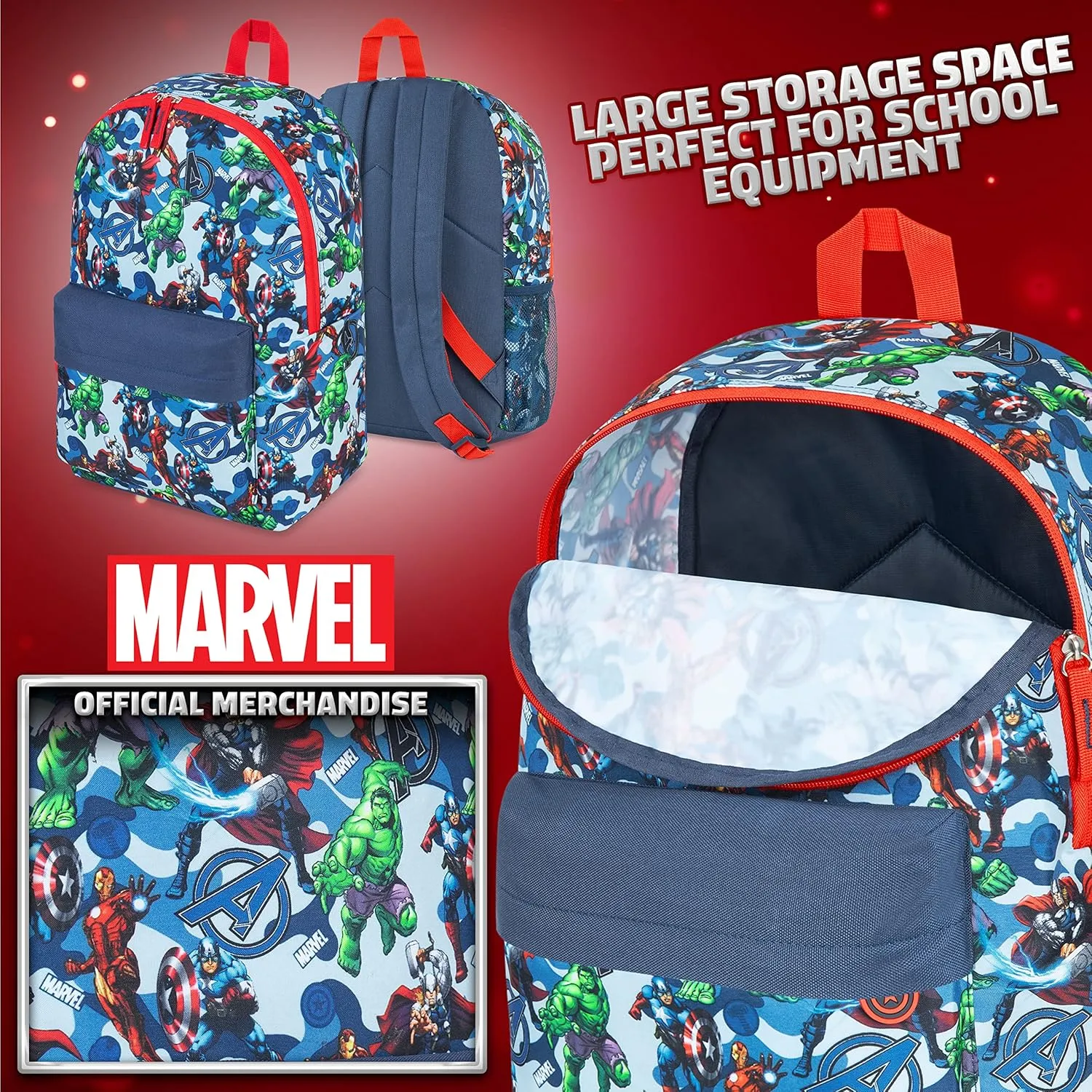 Marvel Backpack - Bags for Travel, Sports Rucksack Gifts (Blue)