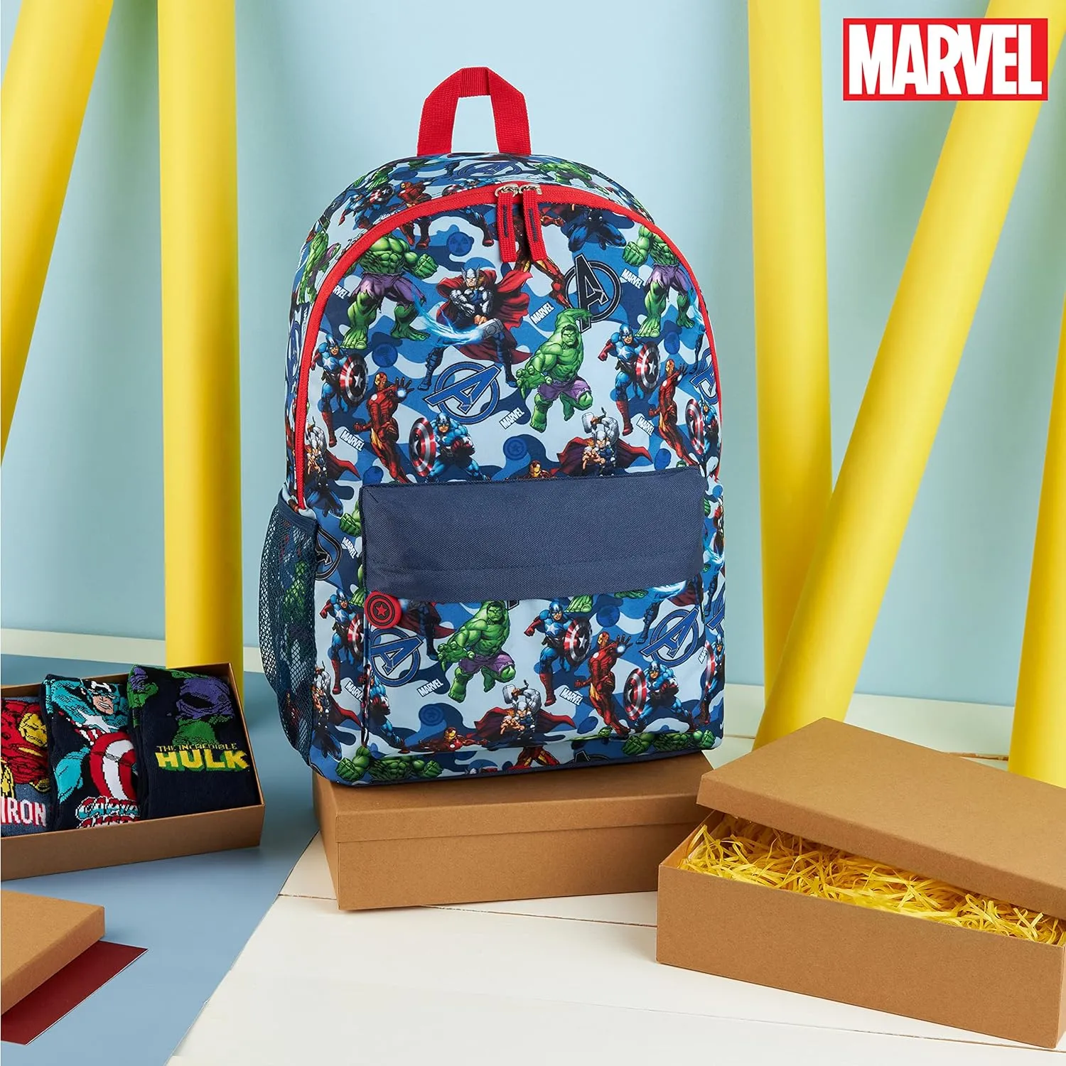 Marvel Backpack - Bags for Travel, Sports Rucksack Gifts (Blue)