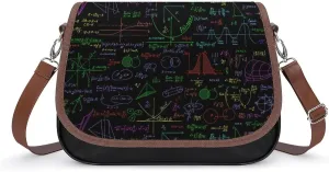Math Plots Formulas Calculations Cute Crossbody Purses for Women Leather Shoulder Bag Adjustable Shoulder Strap Handbag