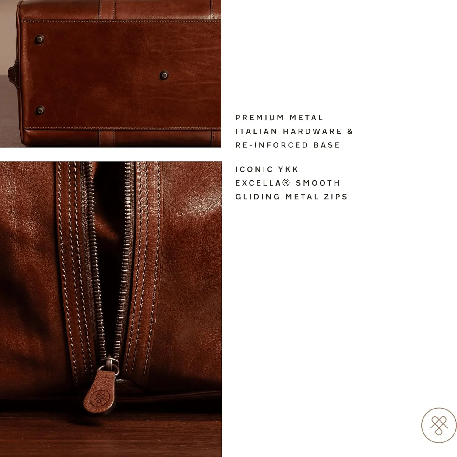 Maxwell Scott - Personalized Mens Luxury Large Leather Duffle Bag for Luxury Travel - The FleroL - Chestnut Tan