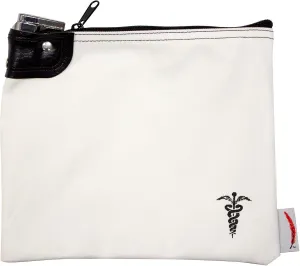 Medication Organizer Key Lock Bag, Travel Pill Organizer, Heavy Duty Medicine Lock System, Pill Pouch, 8 x 10 Inch (White)